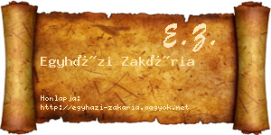 Egyházi Zakária névjegykártya